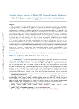 Ensemble Inference Methods for Models With Noisy and Expensive
  Likelihoods