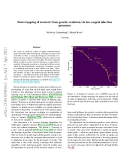 Bootstrapping of memetic from genetic evolution via inter-agent
  selection pressures