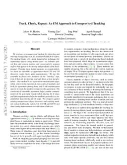 Track, Check, Repeat: An EM Approach to Unsupervised Tracking