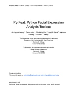 Py-Feat: Python Facial Expression Analysis Toolbox