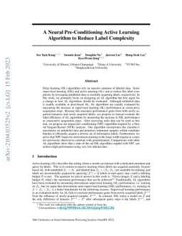 A Neural Pre-Conditioning Active Learning Algorithm to Reduce Label
  Complexity