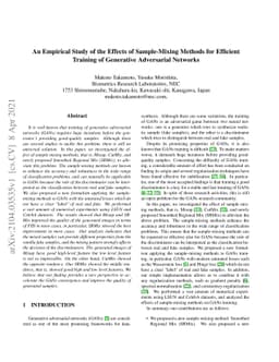 An Empirical Study of the Effects of Sample-Mixing Methods for Efficient
  Training of Generative Adversarial Networks