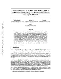1st Place Solution to ICDAR 2021 RRC-ICTEXT End-to-end Text Spotting and
  Aesthetic Assessment on Integrated Circuit