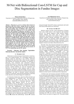 M-Net with Bidirectional ConvLSTM for Cup and Disc Segmentation in
  Fundus Images