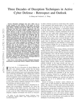 Three Decades of Deception Techniques in Active Cyber Defense --
  Retrospect and Outlook