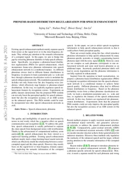 Phoneme-based Distribution Regularization for Speech Enhancement