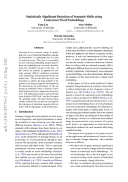 Statistically significant detection of semantic shifts using contextual
  word embeddings