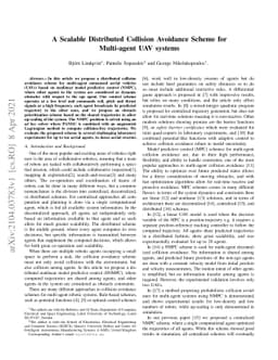 A Scalable Distributed Collision Avoidance Scheme for Multi-agent UAV
  systems