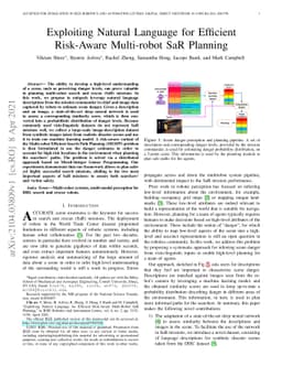 Exploiting Natural Language for Efficient Risk-Aware Multi-robot SaR
  Planning