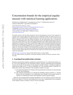 Concentration bounds for the empirical angular measure with statistical
  learning applications