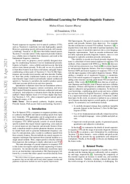 Flavored Tacotron: Conditional Learning for Prosodic-linguistic Features