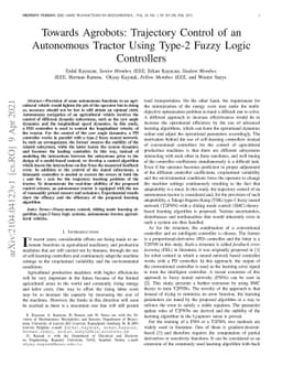 Towards Agrobots: Trajectory Control of an Autonomous Tractor Using
  Type-2 Fuzzy Logic Controllers