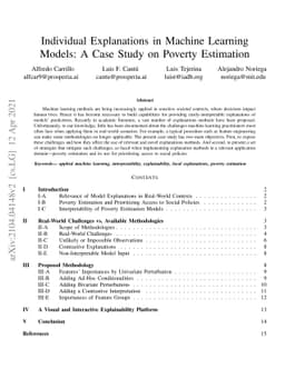 Individual Explanations in Machine Learning Models: A Case Study on
  Poverty Estimation