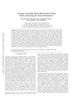 Granger Causality Based Hierarchical Time Series Clustering for State
  Estimation