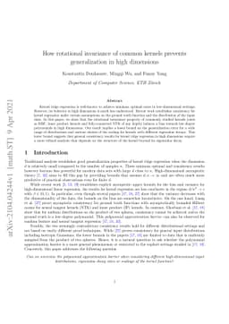 How rotational invariance of common kernels prevents generalization in
  high dimensions