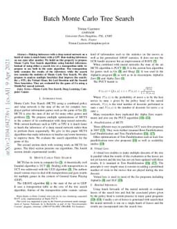 Batch Monte Carlo Tree Search