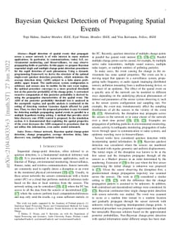 Bayesian Quickest Detection of Propagating Spatial Events