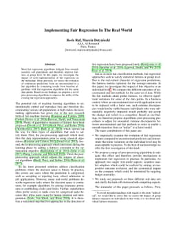 Implementing Fair Regression In The Real World