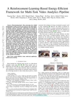 A Reinforcement-Learning-Based Energy-Efficient Framework for Multi-Task
  Video Analytics Pipeline