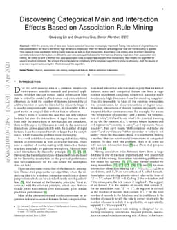 Discovering Categorical Main and Interaction Effects Based on
  Association Rule Mining