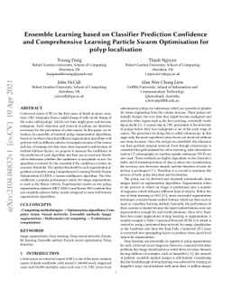 Ensemble Learning based on Classifier Prediction Confidence and
  Comprehensive Learning Particle Swarm Optimisation for polyp localisation