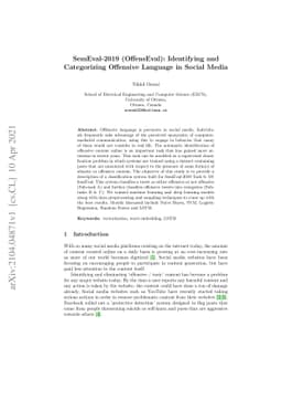 Identifying and Categorizing Offensive Language in Social Media
