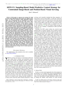 MPPI-VS: Sampling-Based Model Predictive Control Strategy for
  Constrained Image-Based and Position-Based Visual Servoing