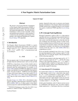A Non-Negative Matrix Factorization Game