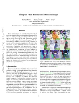 Instagram Filter Removal on Fashionable Images