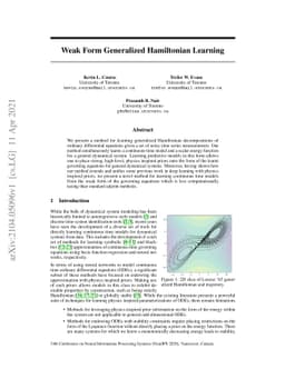 Weak Form Generalized Hamiltonian Learning
