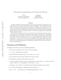 Distributed Learning Systems with First-order Methods