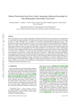 Robust Classification from Noisy Labels: Integrating Additional
  Knowledge for Chest Radiography Abnormality Assessment