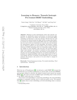 Learning to Remove: Towards Isotropic Pre-trained BERT Embedding