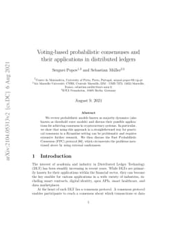 Voting-based probabilistic consensuses and their applications in
  distributed ledgers