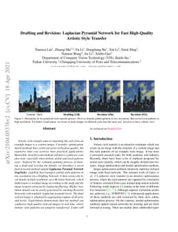 Drafting and Revision: Laplacian Pyramid Network for Fast High-Quality
  Artistic Style Transfer