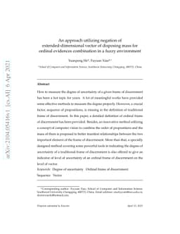 An approach utilizing negation of extended-dimensional vector of
  disposing mass for ordinal evidences combination in a fuzzy environment
