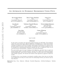 An Approach to Symbolic Regression Using Feyn