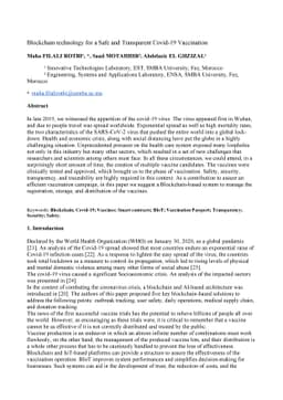Blockchain technology for a Safe and Transparent Covid-19 Vaccination