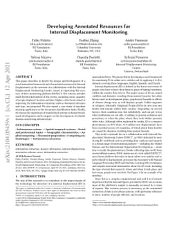 Developing Annotated Resources for Internal Displacement Monitoring