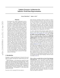Updater-Extractor Architecture for Inductive World State Representations