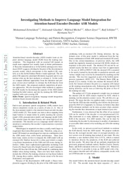 Investigating Methods to Improve Language Model Integration for
  Attention-based Encoder-Decoder ASR Models