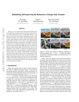 Rethinking and Improving the Robustness of Image Style Transfer