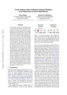 On the Inductive Bias of Masked Language Modeling: From Statistical to
  Syntactic Dependencies