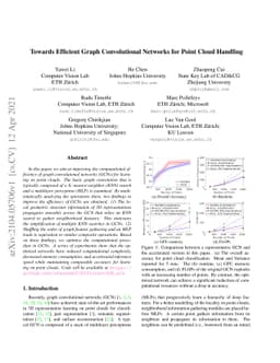 Towards Efficient Graph Convolutional Networks for Point Cloud Handling