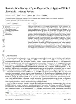 Systemic formalisation of Cyber-Physical-Social System (CPSS): A
  systematic literature review
