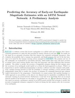Predicting the Accuracy of Early-est Earthquake Magnitude Estimates with
  an LSTM Neural Network: A Preliminary Analysis