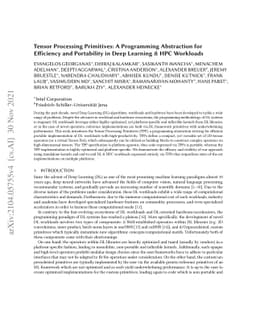 Tensor Processing Primitives: A Programming Abstraction for Efficiency
  and Portability in Deep Learning & HPC Workloads