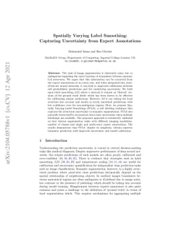 Spatially Varying Label Smoothing: Capturing Uncertainty from Expert
  Annotations