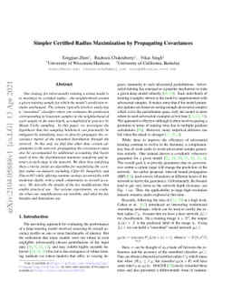 Simpler Certified Radius Maximization by Propagating Covariances