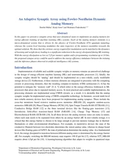 An Adaptive Synaptic Array using Fowler-Nordheim Dynamic Analog Memory